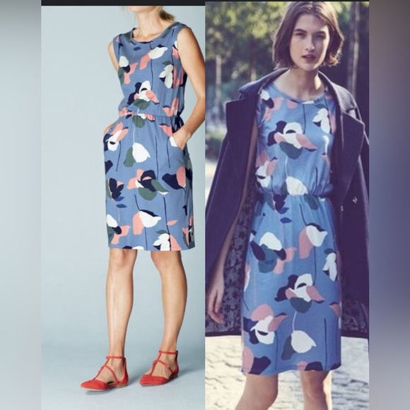 Boden Abstract Floral Modal Jersey Knee Length Dress Casual , size 4 - Picture 1 of 9
